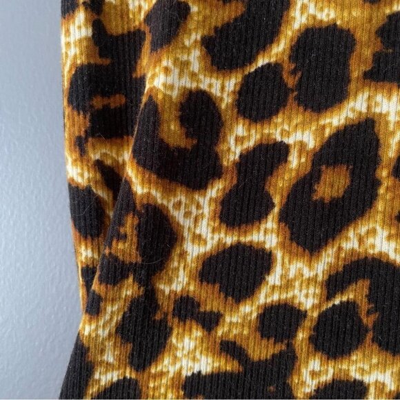 Zara Leopard Print Crop Top The Perfect Edgy Layering Piece 90s Grunge Y2K - Picture 5 of 9